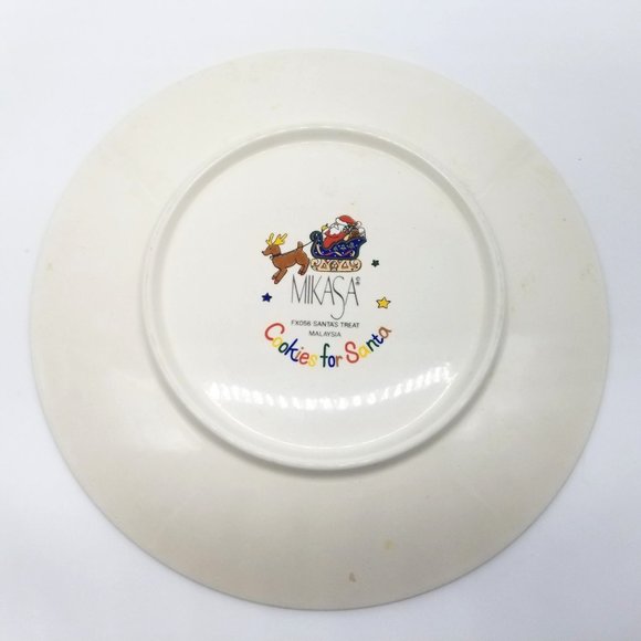 Mikasa Cookies For Santa Treat Plate Platter Reindeer Sleigh 11 Inch Ceramic FX0 - Picture 6 of 11